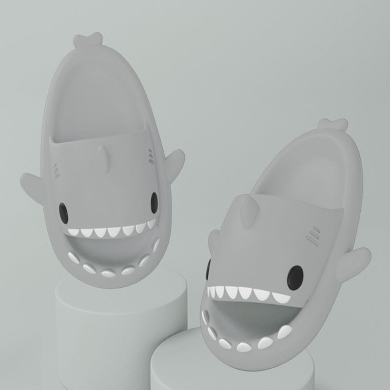 Adult's Slippers Indoor Outdoor Funny Shark Cartoon - Les Petits Explorateur