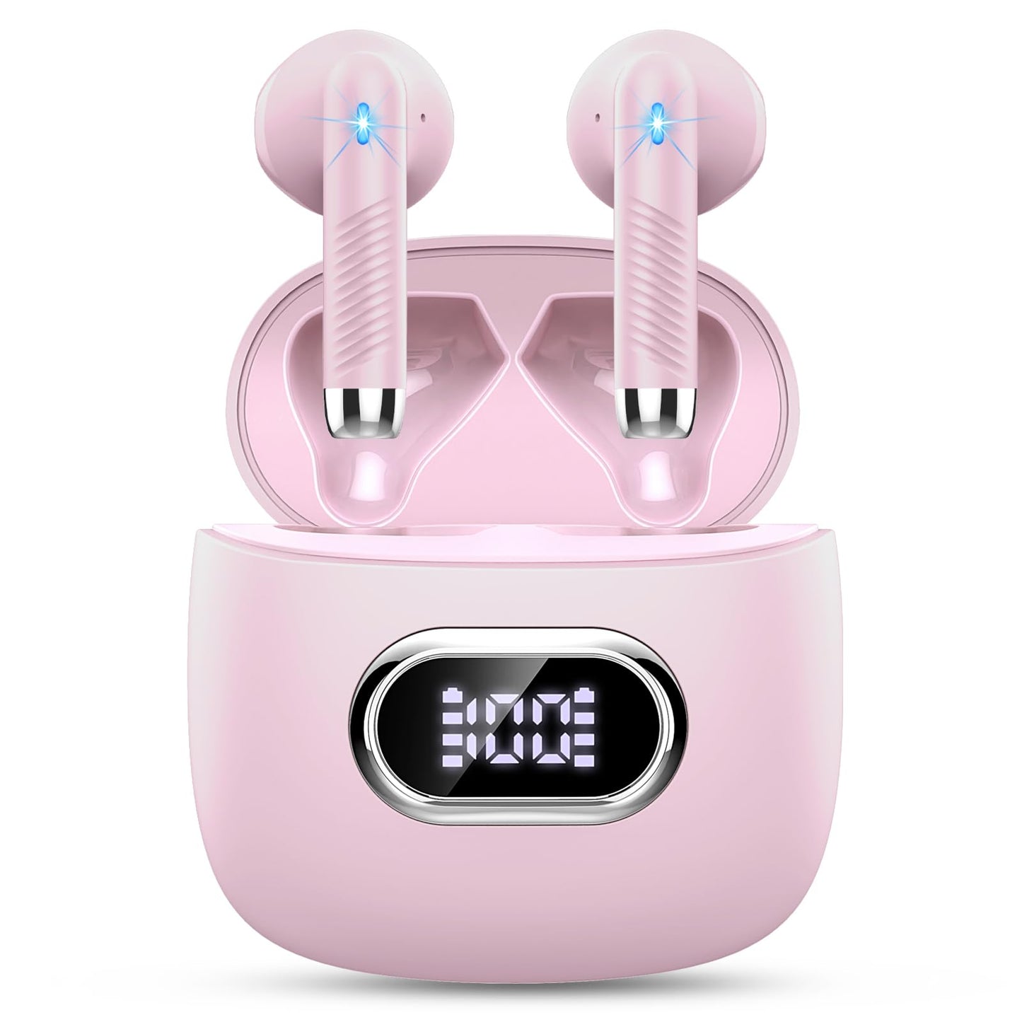 Ecouteurs Bluetooth sans Fil, Écouteurs Bluetooth 5.3 avec HiFi Stéréo Basses Casque, 50H Récréation, 4 ENC Réduction de Bruit Mic, Oreillette Bluetooth Sport IP7 Étanche, Écran LED, pour iOS Android