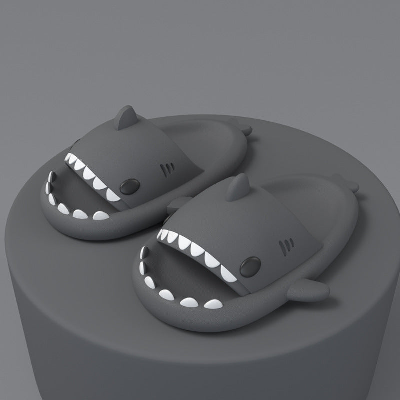 Adult's Slippers Indoor Outdoor Funny Shark Cartoon - Les Petits Explorateur 