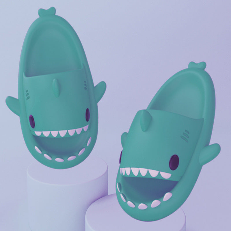 Adult's Slippers Indoor Outdoor Funny Shark Cartoon - Les Petits Explorateur 
