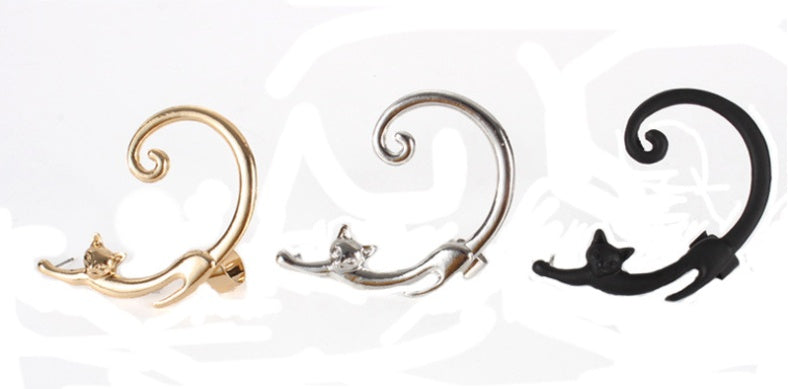 Boucle d'oreille punk chat