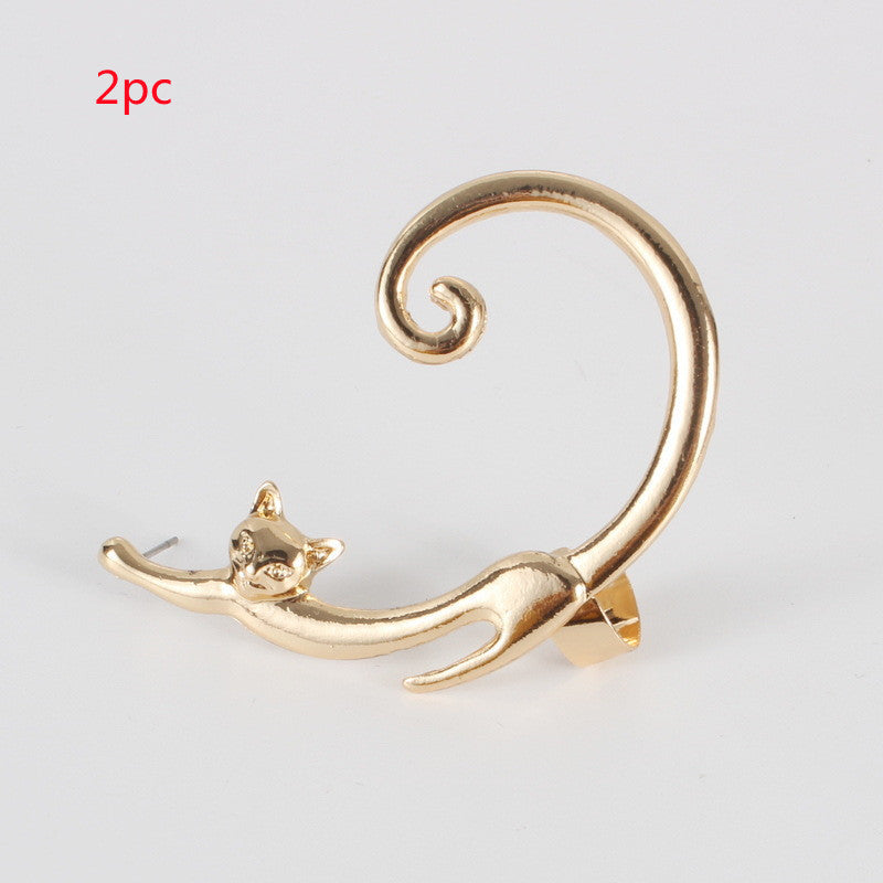 Boucle d'oreille punk chat