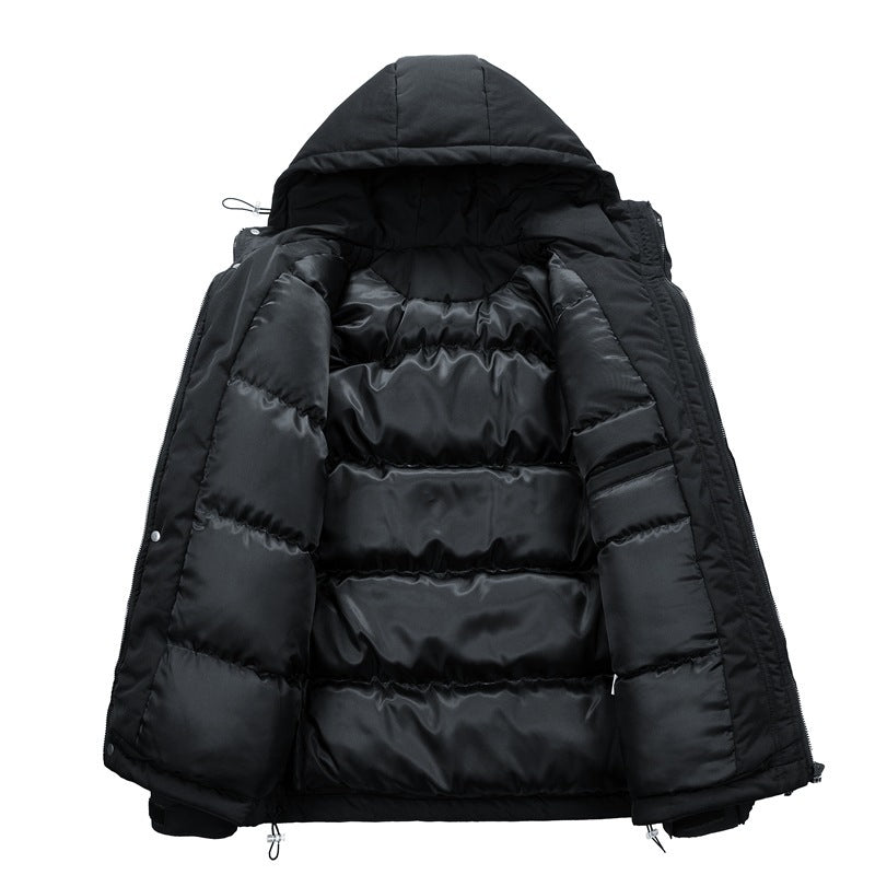 Manteau Matelassé Minimaliste Uni à Cordon de Serrage