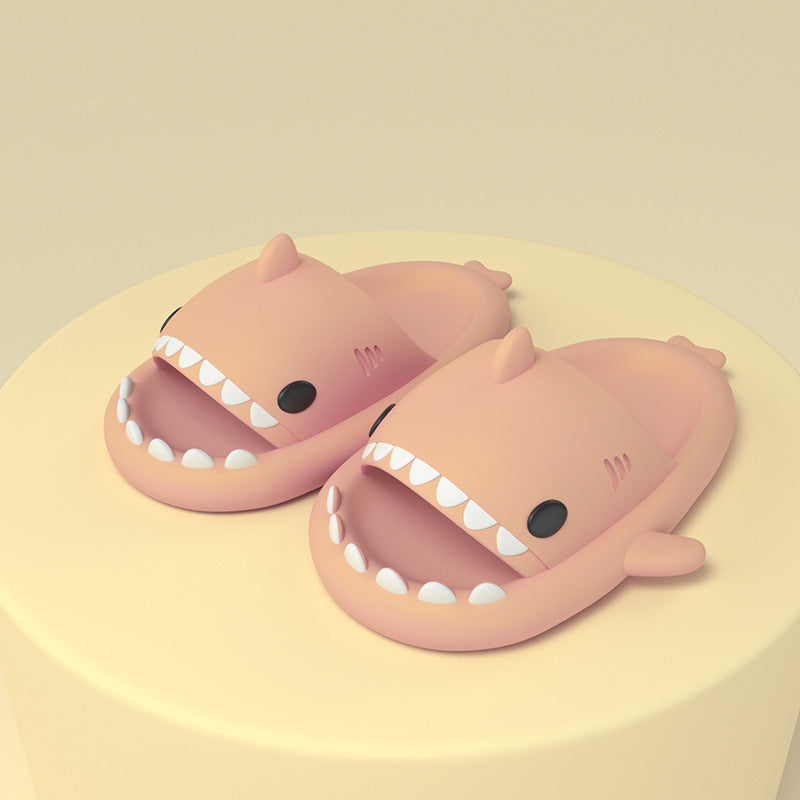 Adult's Slippers Indoor Outdoor Funny Shark Cartoon - Les Petits Explorateur 