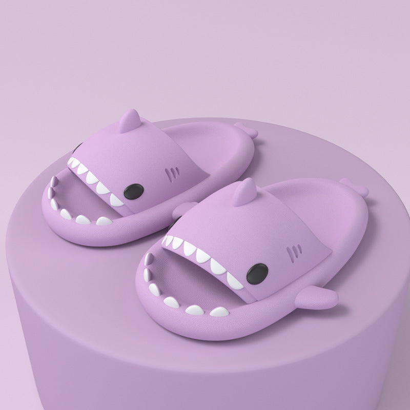Adult's Slippers Indoor Outdoor Funny Shark Cartoon - Les Petits Explorateur 