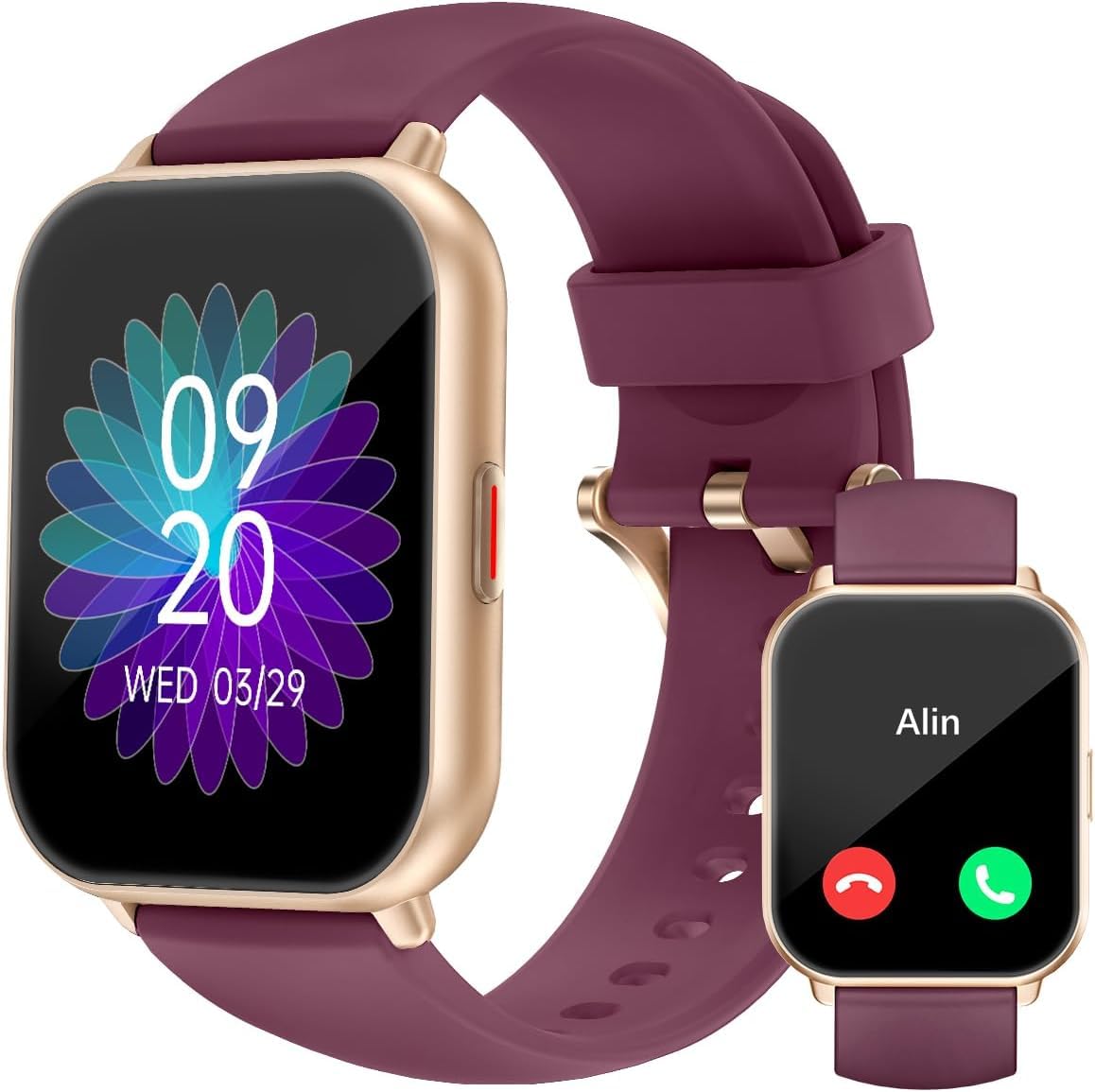 RUIMEN Montre Connectée Homme Femme Plusieurs Modes Sportifs avec Appel Bluetooth Notifications Intelligentes Moniteur de Fréquence Cardiaque Oxymètre Cadran de Montre Personnalisé Etanche IP68