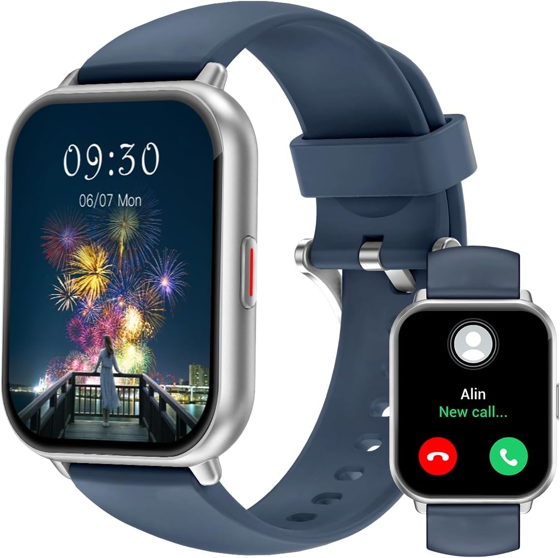 RUIMEN Montre Connectée Homme Femme Plusieurs Modes Sportifs avec Appel Bluetooth Notifications Intelligentes Moniteur de Fréquence Cardiaque Oxymètre Cadran de Montre Personnalisé Etanche IP68