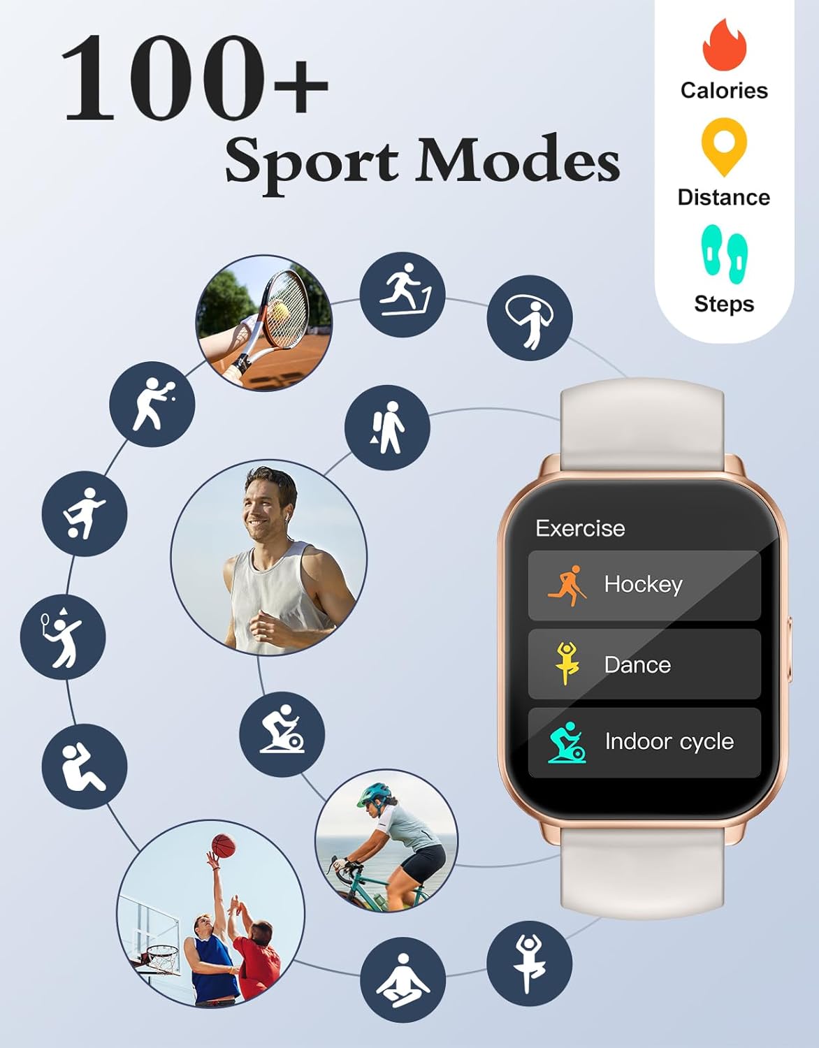 RUIMEN Montre Connectée Homme Femme Plusieurs Modes Sportifs avec Appel Bluetooth Notifications Intelligentes Moniteur de Fréquence Cardiaque Oxymètre Cadran de Montre Personnalisé Etanche IP68