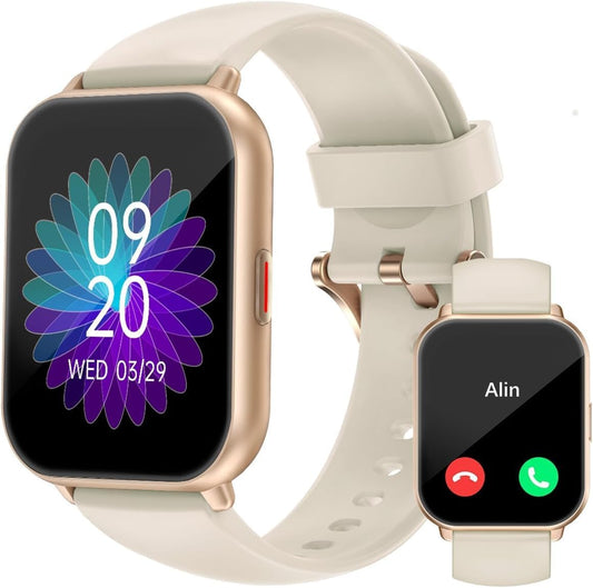 RUIMEN Montre Connectée Homme Femme Plusieurs Modes Sportifs avec Appel Bluetooth Notifications Intelligentes Moniteur de Fréquence Cardiaque Oxymètre Cadran de Montre Personnalisé Etanche IP68