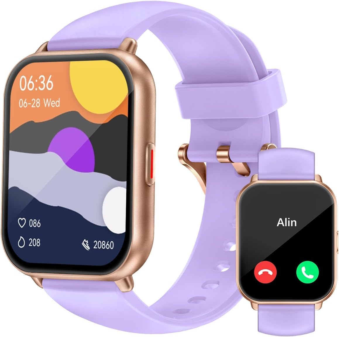 RUIMEN Montre Connectée Homme Femme Plusieurs Modes Sportifs avec Appel Bluetooth Notifications Intelligentes Moniteur de Fréquence Cardiaque Oxymètre Cadran de Montre Personnalisé Etanche IP68
