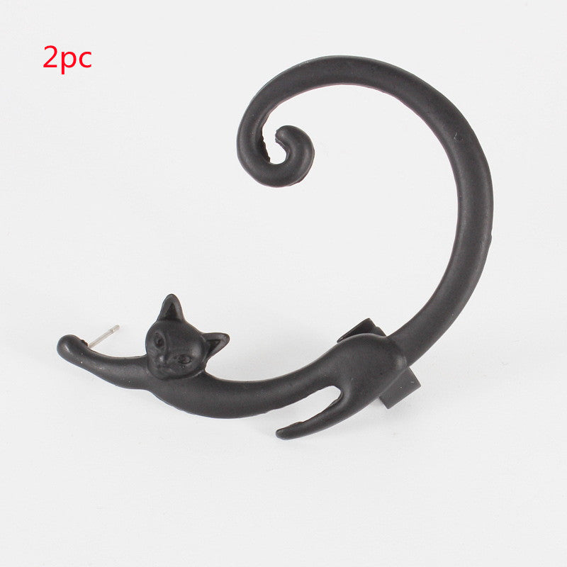 Boucle d'oreille punk chat