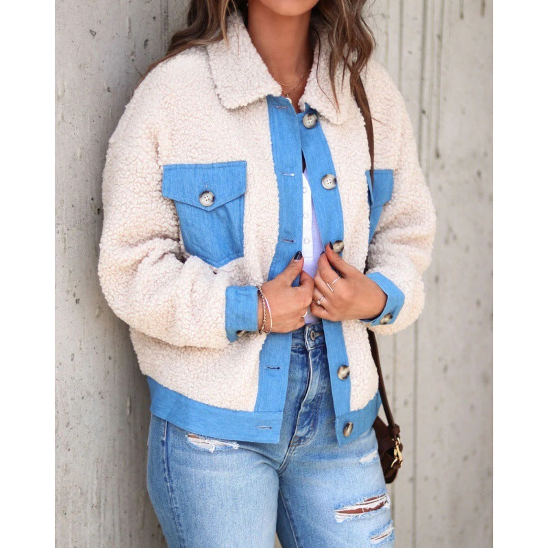 European And American Simple New Style Wool Jeans Short Coat Women - Les Petits Explorateur 