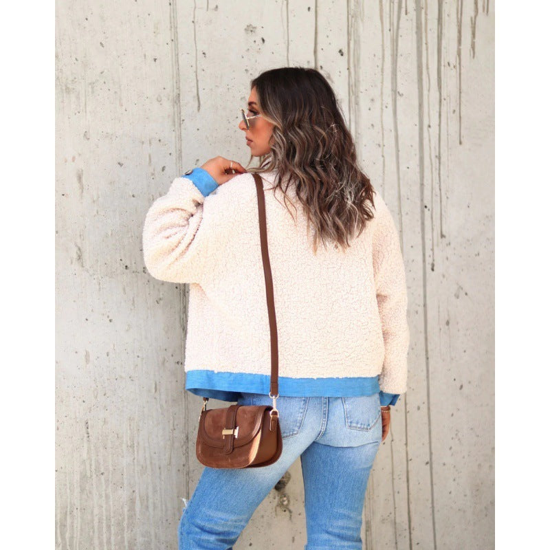 European And American Simple New Style Wool Jeans Short Coat Women - Les Petits Explorateur 