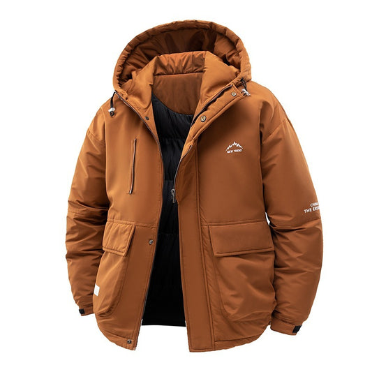 Manteau Matelassé Minimaliste Uni à Cordon de Serrage