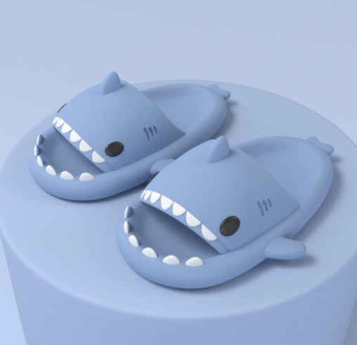 Adult's Slippers Indoor Outdoor Funny Shark Cartoon - Les Petits Explorateur 