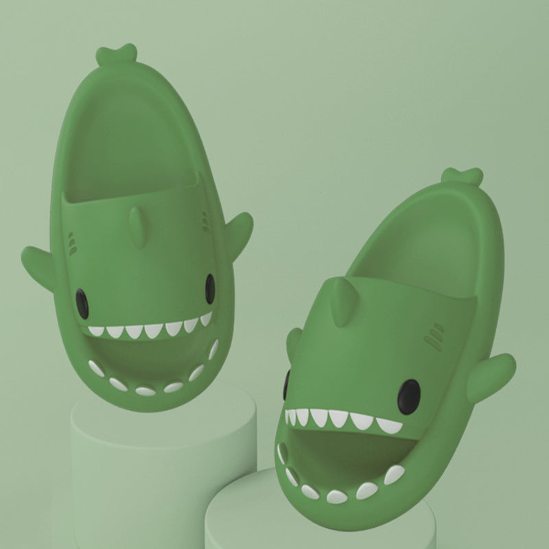 Adult's Slippers Indoor Outdoor Funny Shark Cartoon - Les Petits Explorateur 